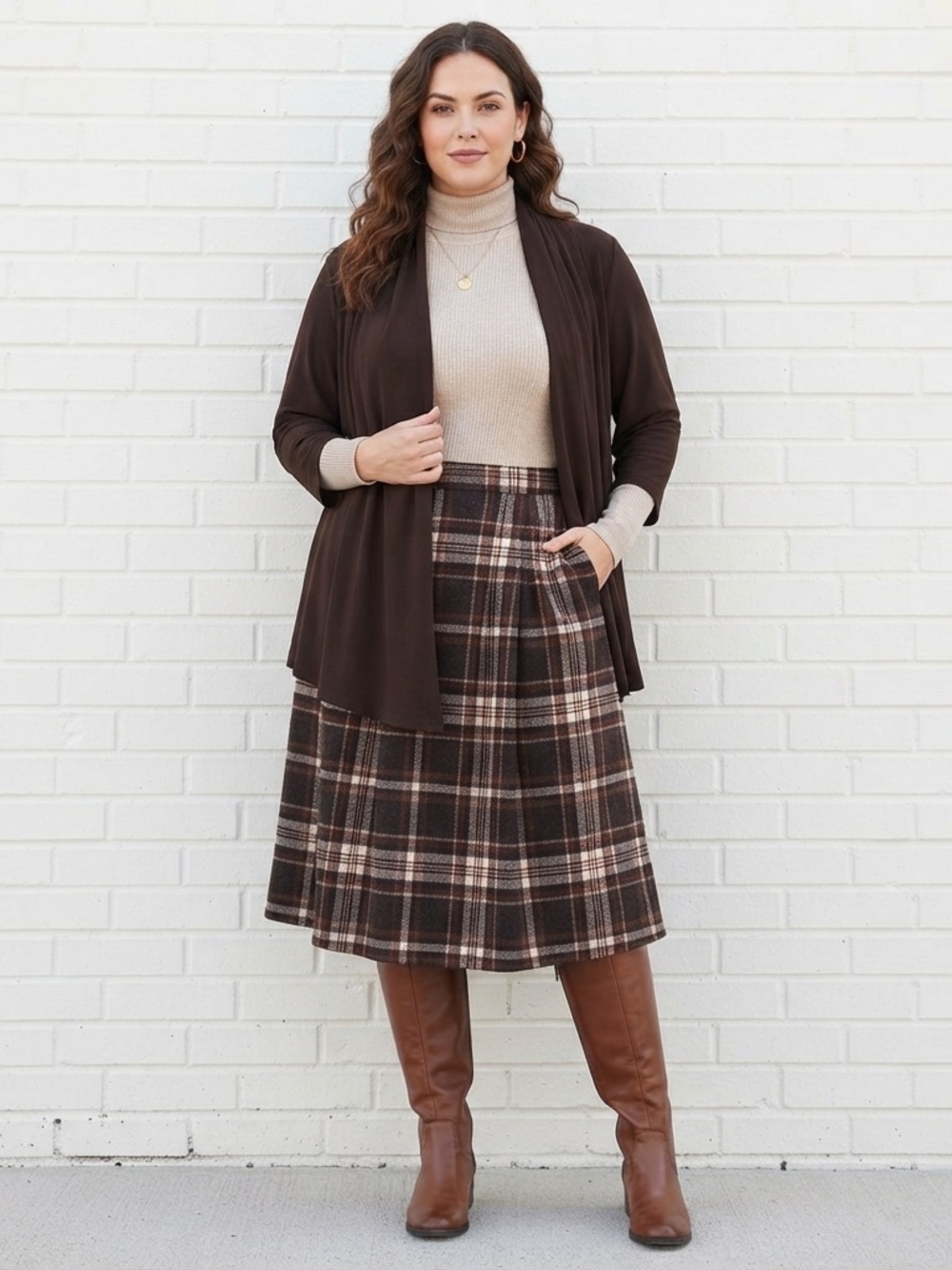 Chocolate Brown Draped Open Front Cardigan – Size 2X